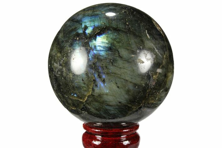 Flashy, Polished Labradorite Sphere - Great Color Play #99393